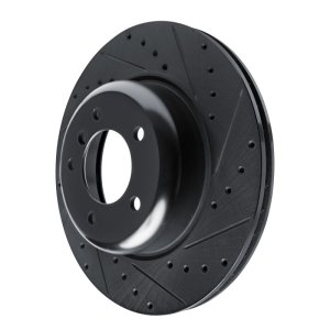 BMW Z4 Brake Rotor (1) - Front Right - R1 Concepts - Drilled & Slotted - Black - `09-`16